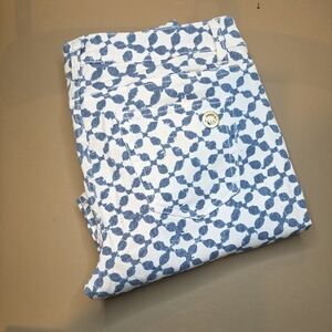 Michael Kors Blue and White Patterned Pants